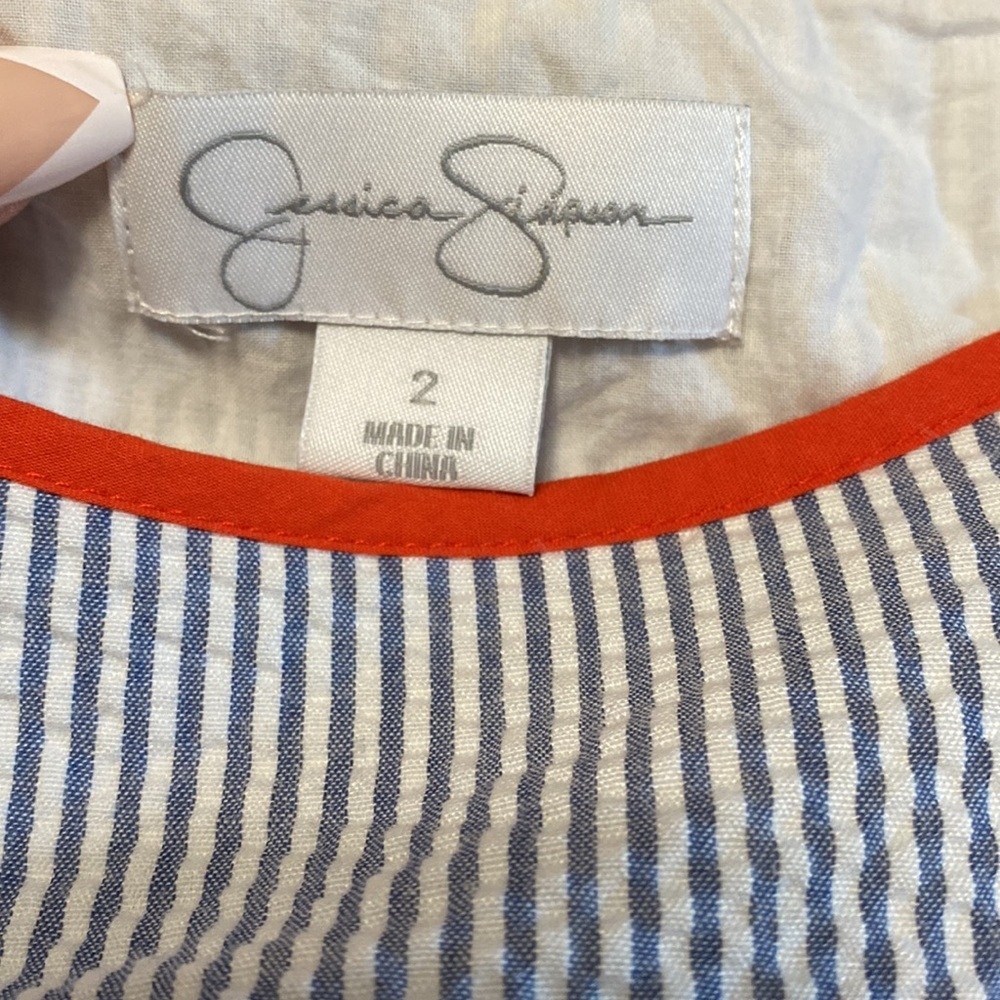 New seersucker sleeveless dress - Picture 11 of 11